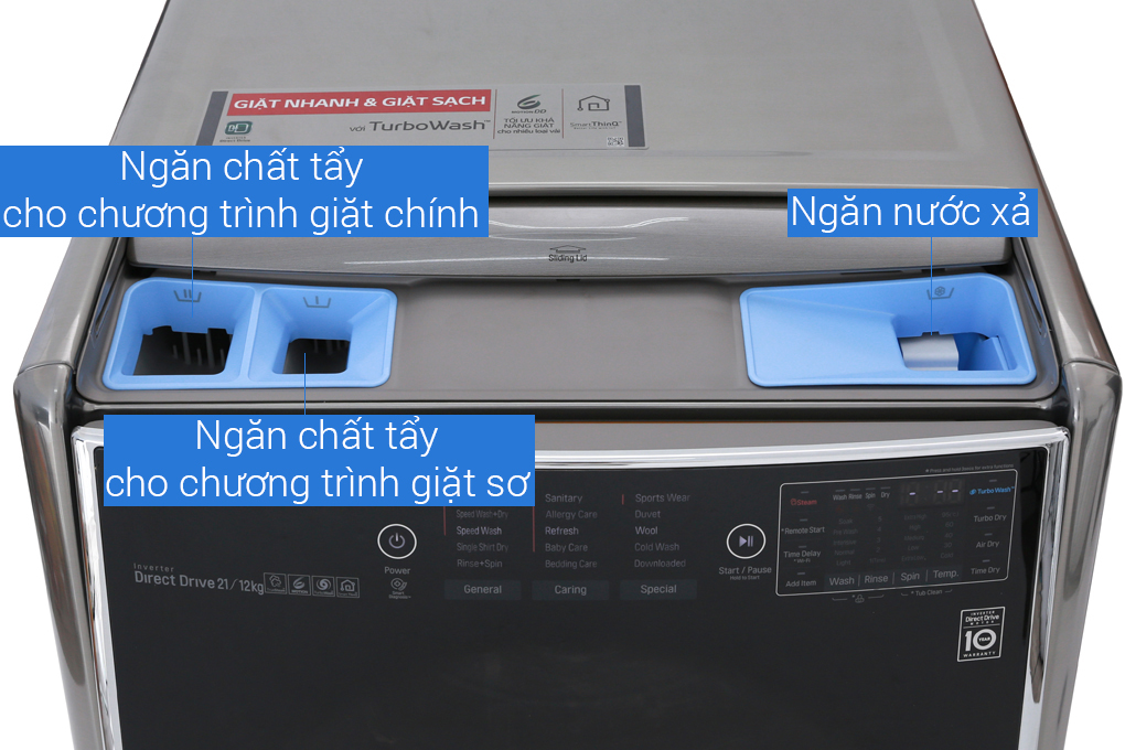 Máy giặt sấy LG Inverter 21 kg F2721HTTV + Máy giặt LG TWINWash Mini 3.5 kg T2735NWLV