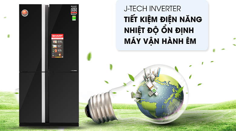 Tủ lạnh Sharp Inverter 605 lít SJ-FX688VG-BK