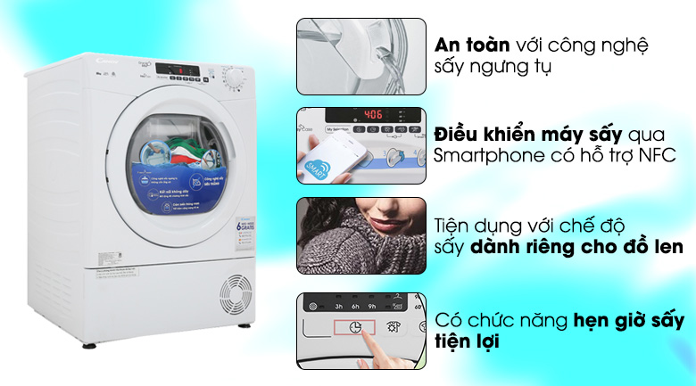 Máy sấy Candy 8 Kg CS C8LF-S