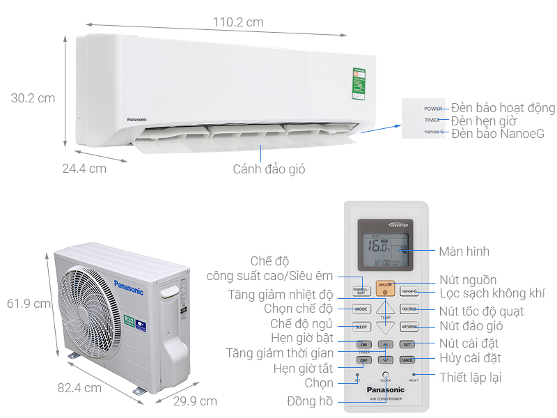 Máy lạnh Panasonic 2.5 HP CU/CS-N24UKH-8