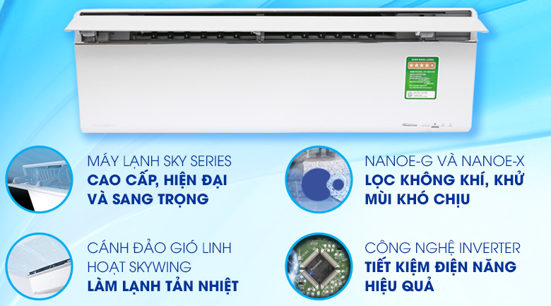 Máy lạnh Panasonic Inverter 1.5 HP CU/CS-VU12UKH-8