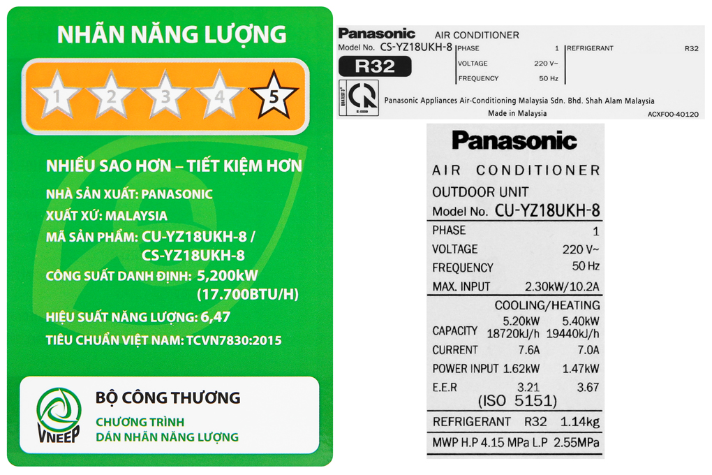 Máy lạnh 2 chiều Panasonic 2 HP CU/CS-YZ18UKH-8