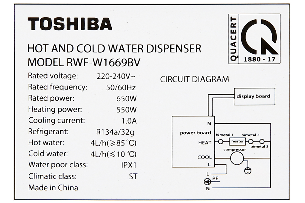 Cây nước nóng lạnh Toshiba RWF-W1669BV(K1)