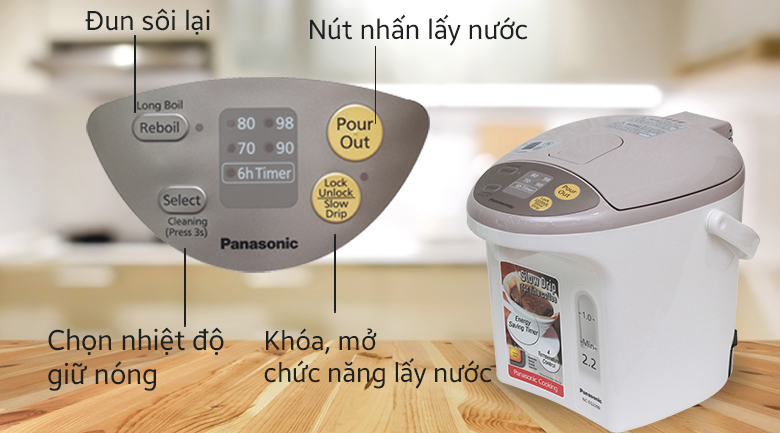 Bình thủy điện Panasonic NC-EG2200CSY 2.2 lít