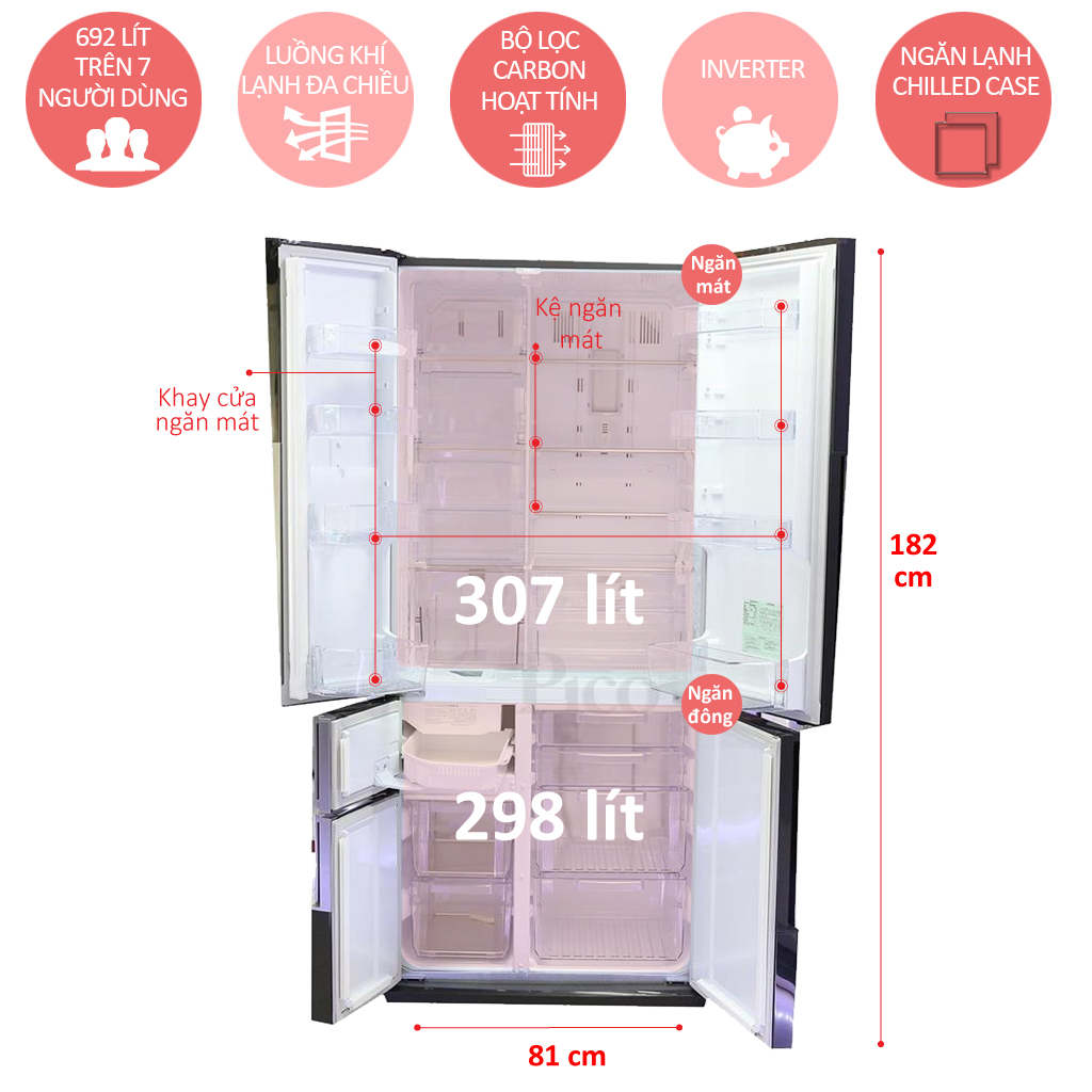 TỦ LẠNH MITSUBISHI ELECTRIC 605 LÍT MR-Z65W