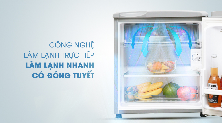 Tủ lạnh Aqua 50 lít AQR-55ER (SS) Xám Nhạt