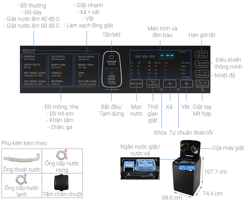 Máy giặt Samsung Inverter 22 kg WA22R8870GV/SV