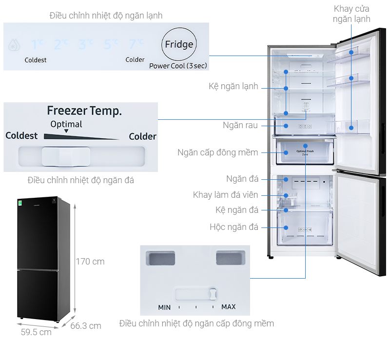 Tủ lạnh Samsung Inverter 310 lít RB30N4010BU/SV