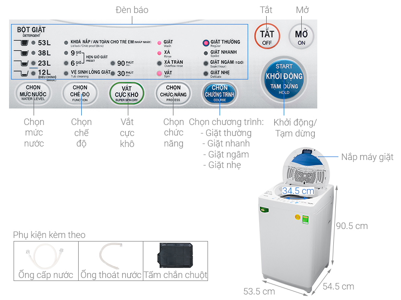Máy giặt Toshiba 7 kg AW-A800SV WB