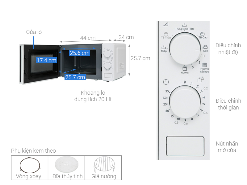 Lò vi sóng Electrolux EMG20K38GWP 20 lít