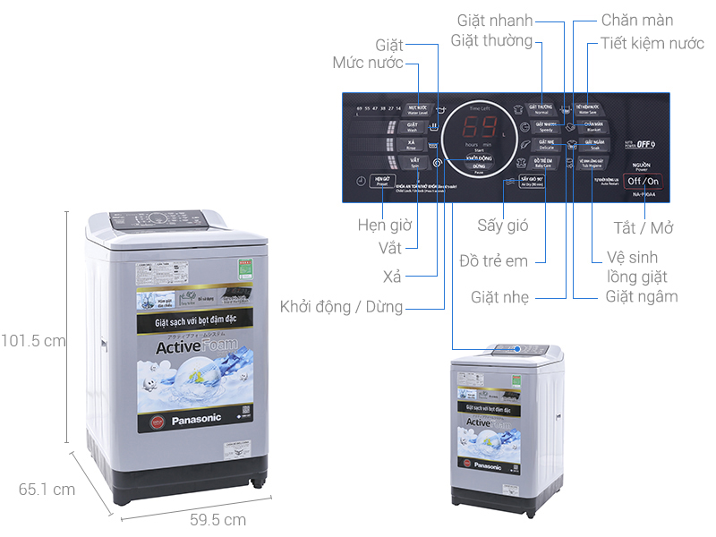 Máy giặt Panasonic 8.5 kg NA-F85A4GRV