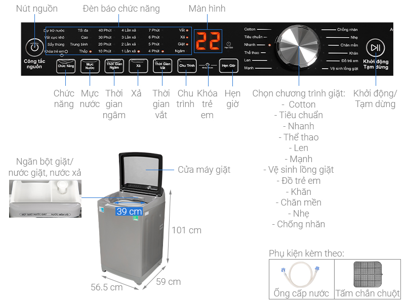 Máy giặt Aqua 10 Kg AQW-FR100ET S