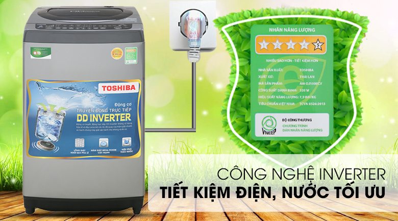 Máy giặt Toshiba Inverter 9 Kg AW-DJ1000CV SK