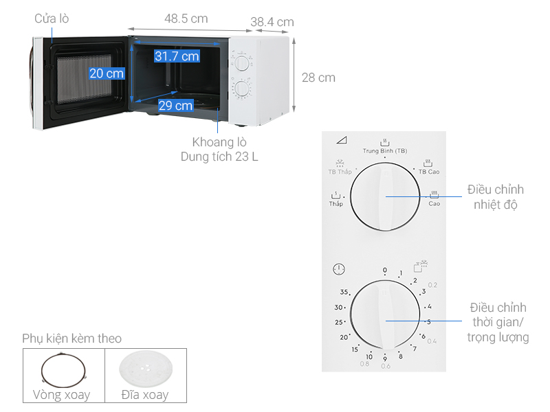 Lò vi sóng Electrolux EMM23K18GW 23 lít