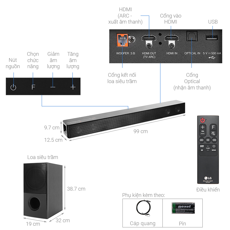 Loa thanh soundbar LG 4.1 SNH5 600W