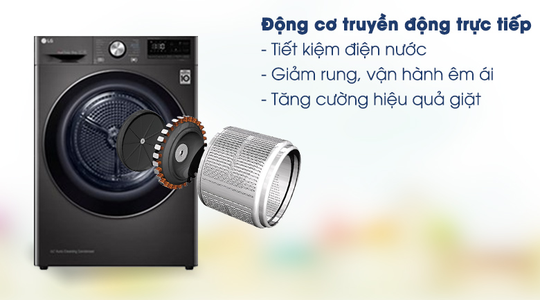 Máy sấy bơm nhiệt LG 9 Kg DVHP09B