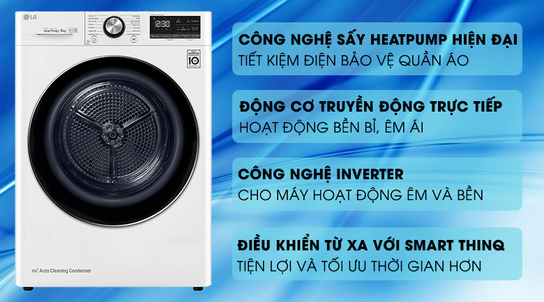 Máy sấy LG 9 Kg DVHP09W