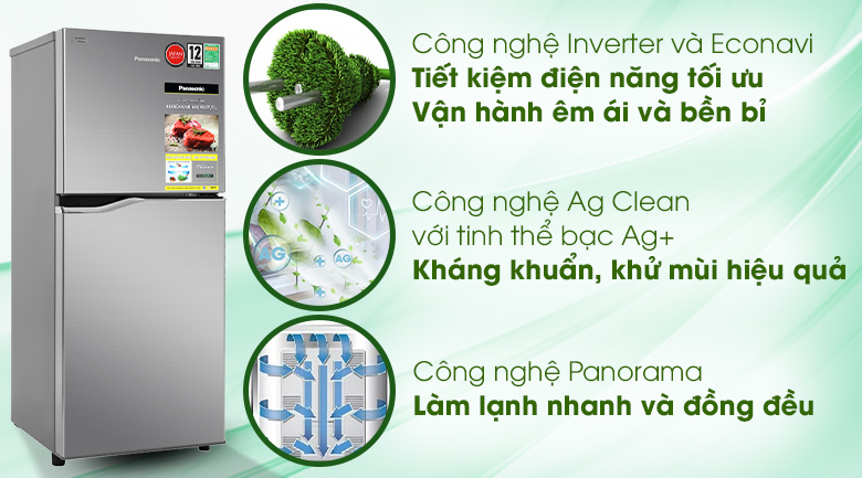 Tủ lạnh Panasonic Inverter 170 lít NR-BA190PPVN