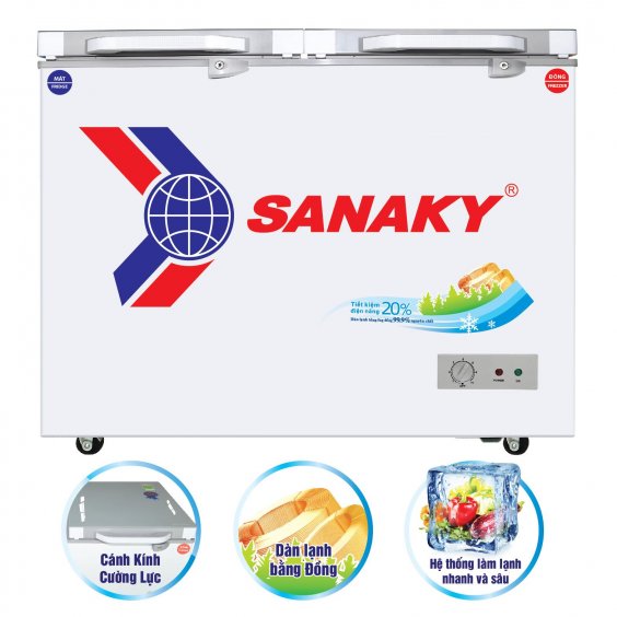 TỦ ĐÔNG MẶT KÍNH CƯỜNG LỰC SANAKY VH-2899A2K