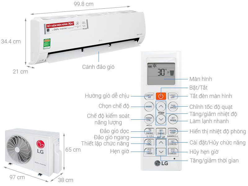 Điều hòa LG Inverter 24000Btu V24ENF1