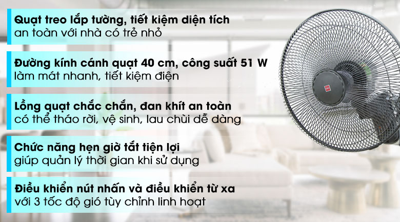 Quạt treo KDK-M40M