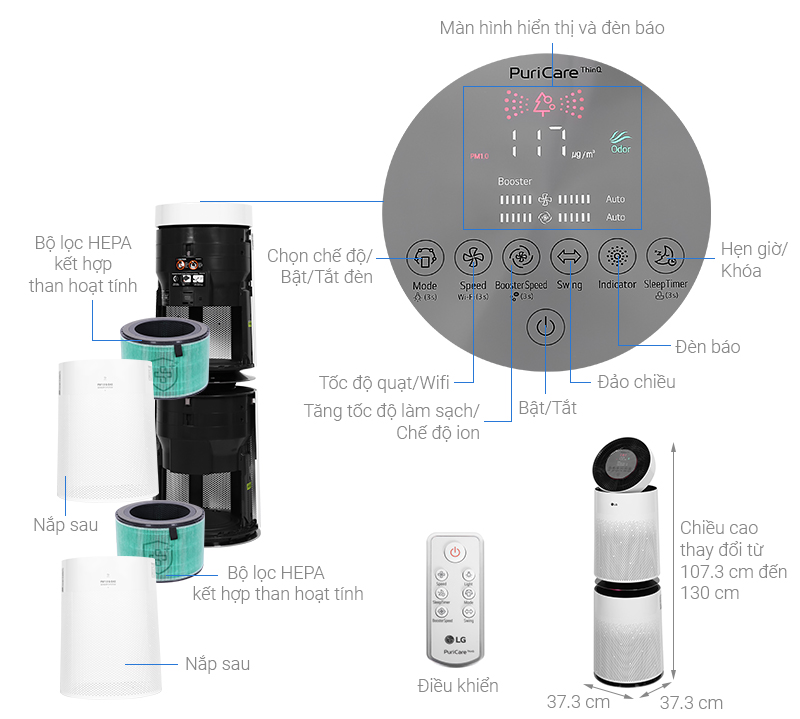 Máy lọc không khí 2 tầng LG PuriCare AS10GDWH0