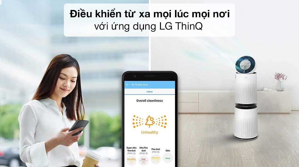 Máy lọc không khí 2 tầng LG PuriCare AS10GDWH0