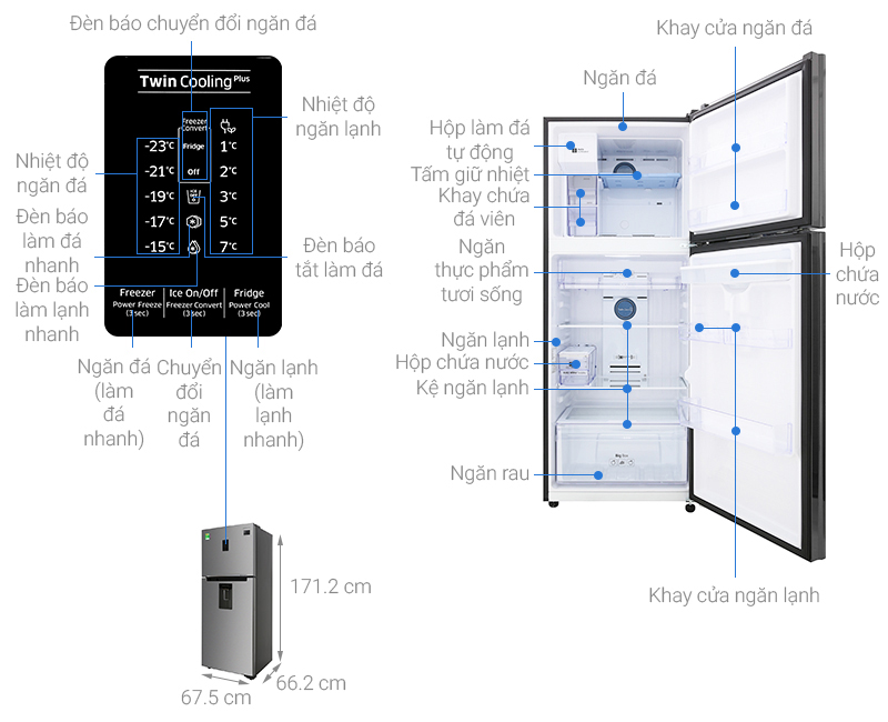 Tủ Lạnh SAMSUNG Inverter 360 Lít RT35K5982DX/SV