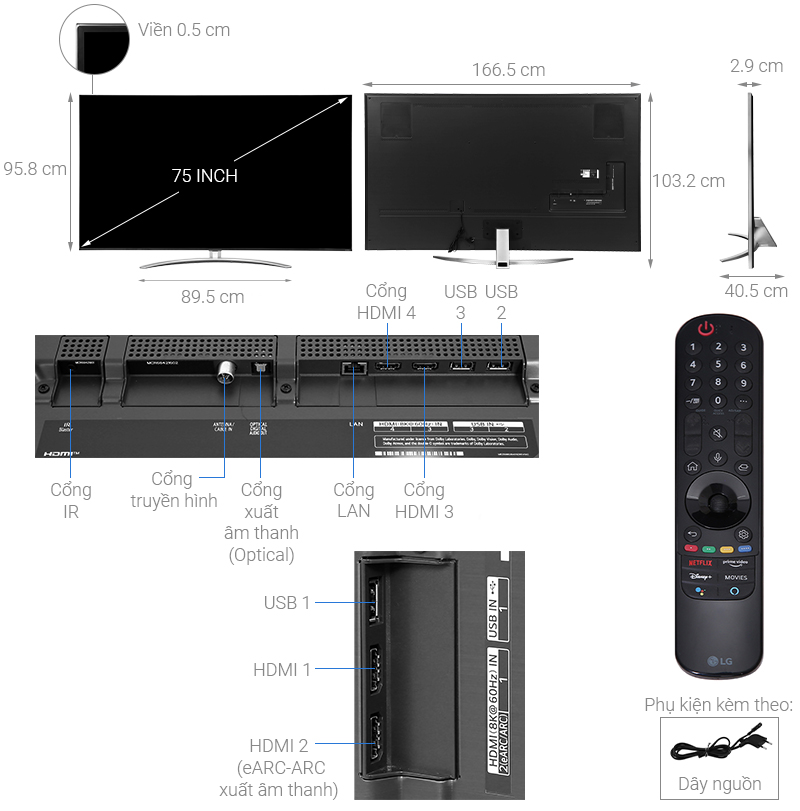 Smart Tivi QNED LG 8K 75 inch 75QNED99TPB