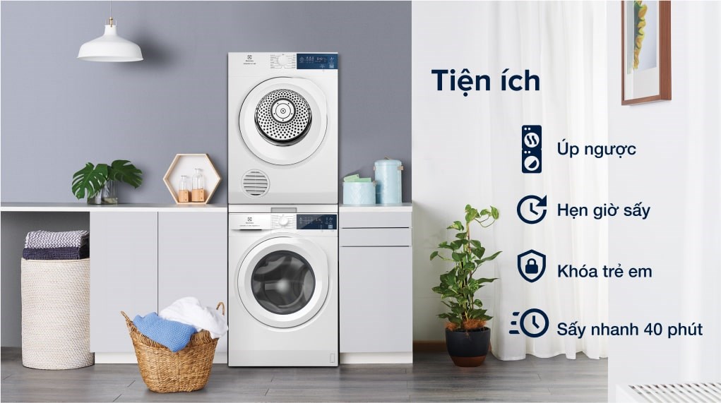 Máy sấy thông hơi Electrolux 8.5 kg EDV854J3WB