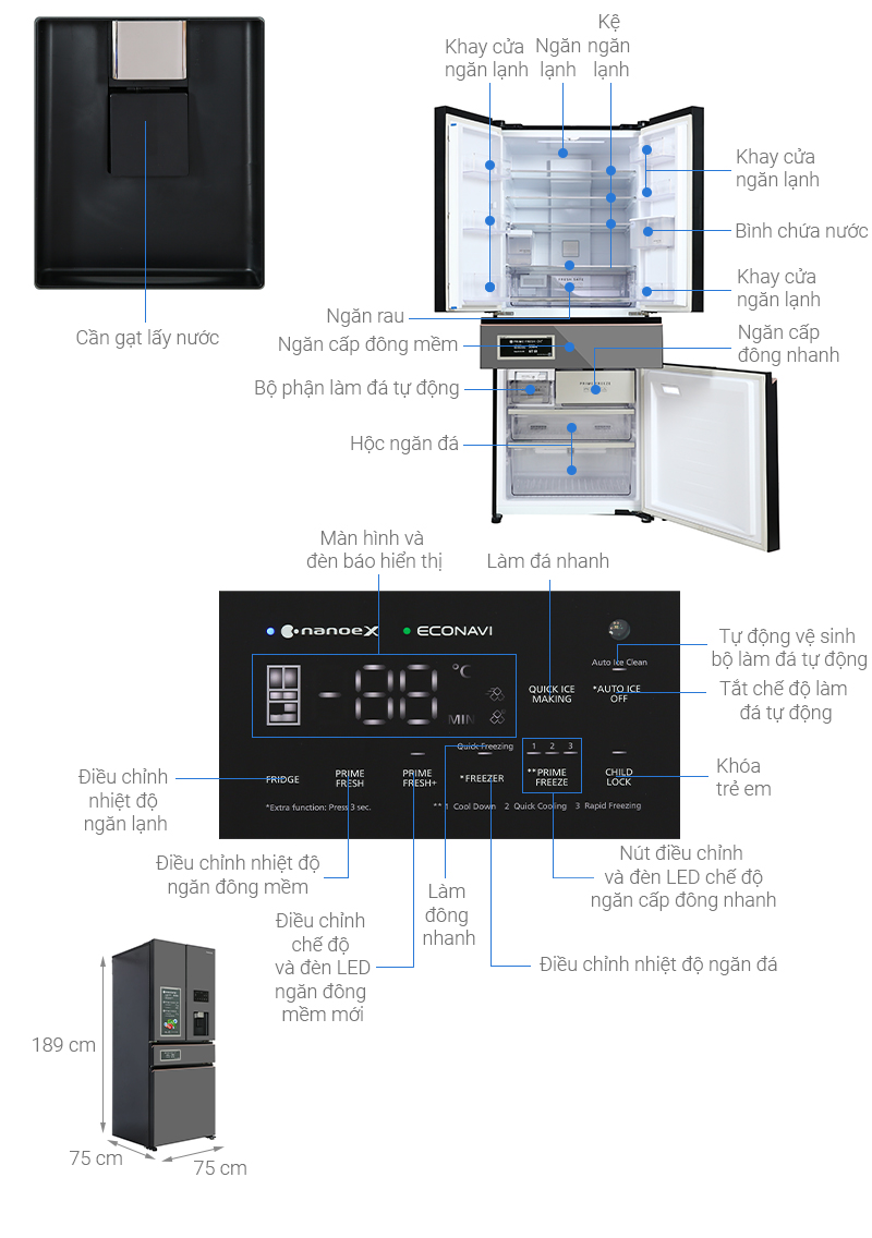 Tủ lạnh Panasonic 540 lít NR-YW590YMMV