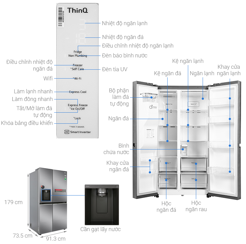 Tủ lạnh LG Inverter 635 Lít GR-D257JS