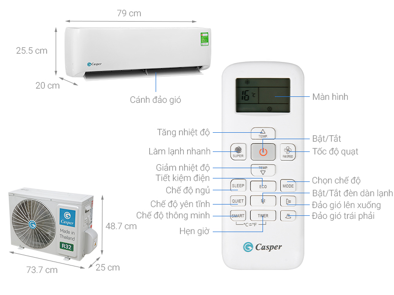 Điều hòa Casper 9000Btu KC-09TL32