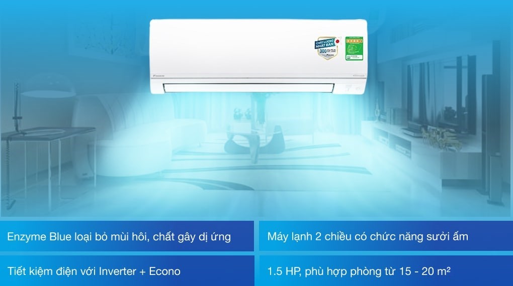 Điều hòa 2 chiều Daikin Inverter 12.000Btu FTHF35VAVMV