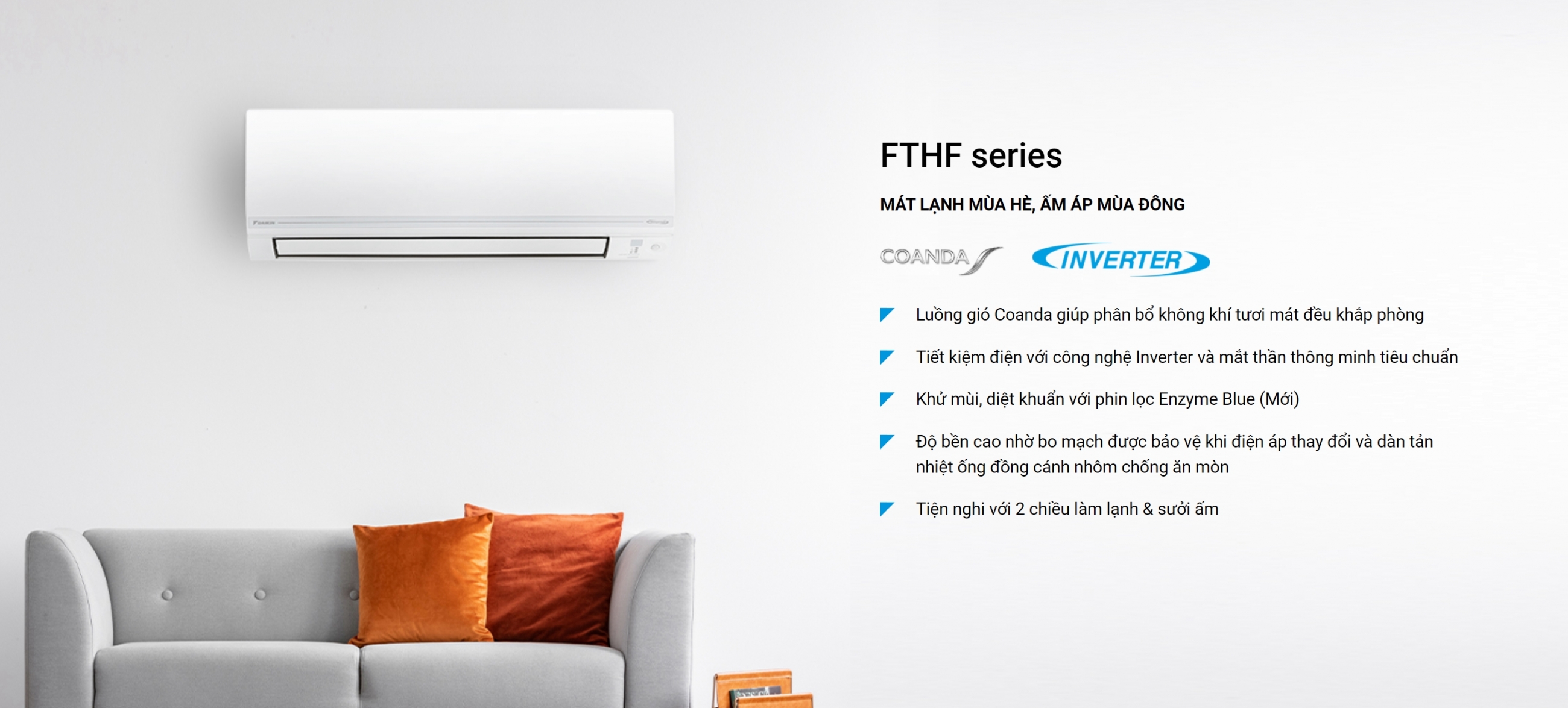 Điều Hòa Daikin 22000Btu 2 Chiều Inverter FTHF60VVMV