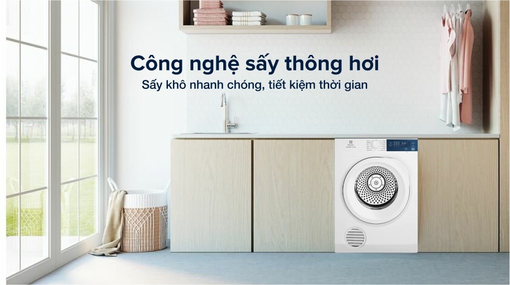 Máy sấy thông hơi Electrolux 7.5 kg EDV754H3WB