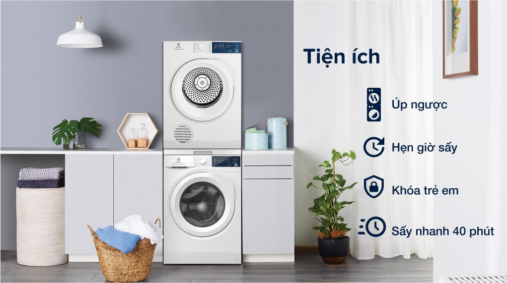 Máy sấy thông hơi Electrolux 7.5 kg EDV754H3WB