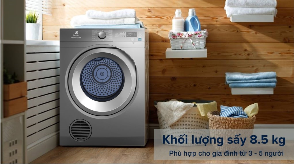 Máy sấy thông hơi Electrolux 8.5 kg EDS854N3SB