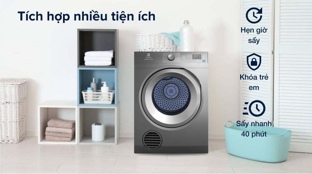 Máy sấy thông hơi Electrolux 8.5 kg EDS854N3SB