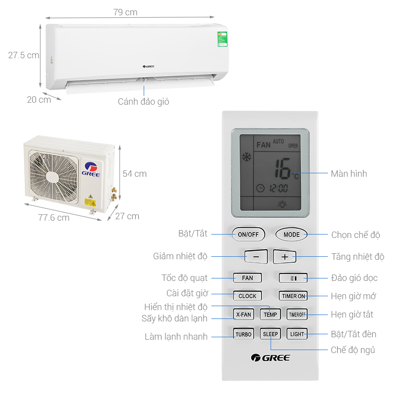 Điều hòa Gree 9000Btu GWC09KB-K6N0C4