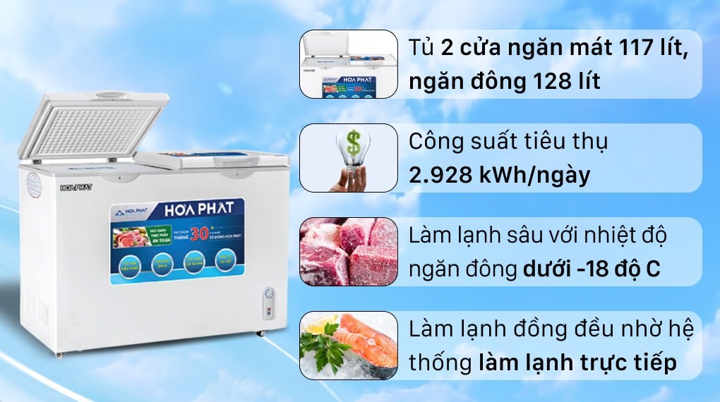 Tủ đông Hòa Phát 245 lít HCF 606S2Đ2