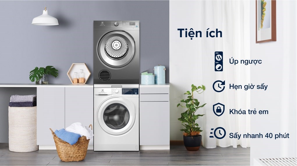 Máy sấy thông hơi Electrolux 8.5 kg EDV854N3SB