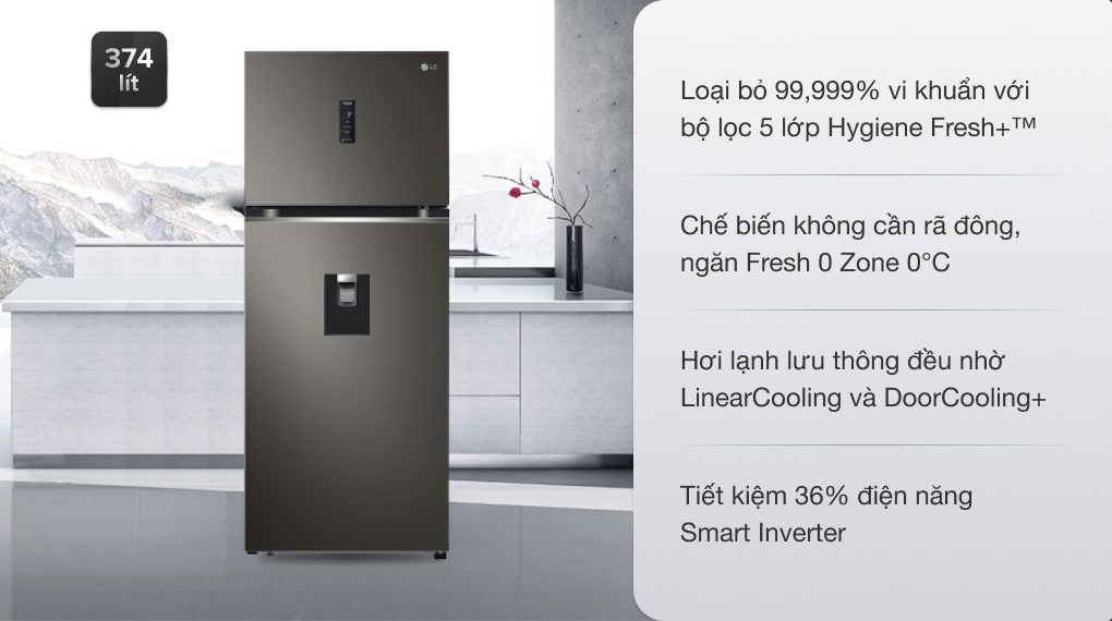 Tủ lạnh LG Inverter 374 lít GN-D372BLA