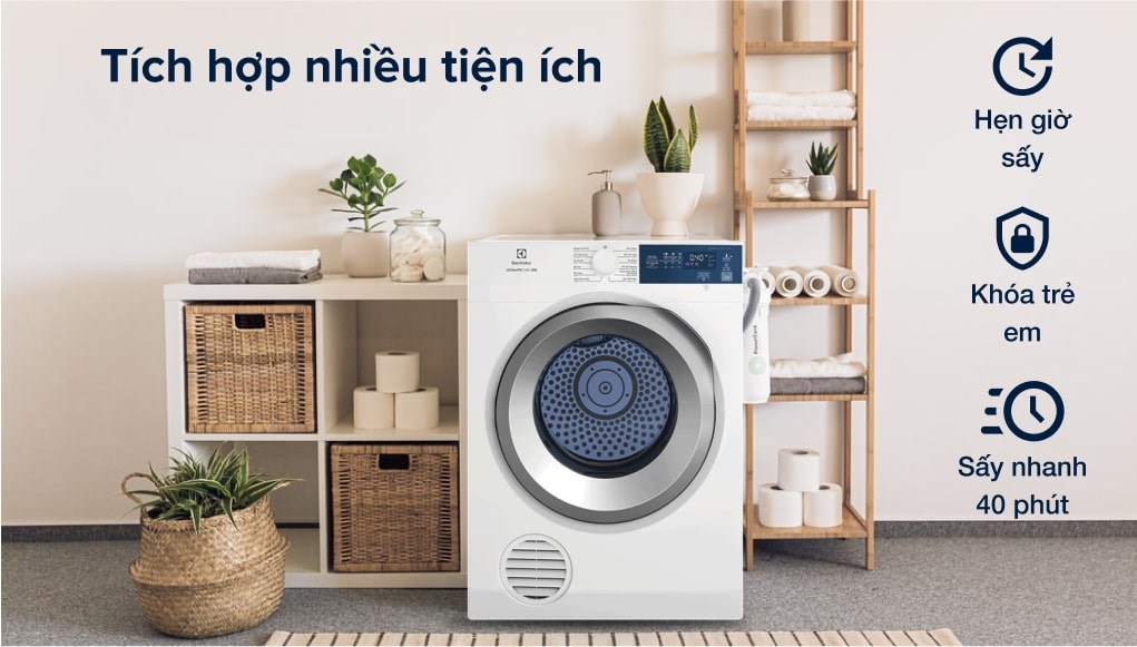 Máy sấy thông hơi Electrolux 8.5 kg EDS854J3WB