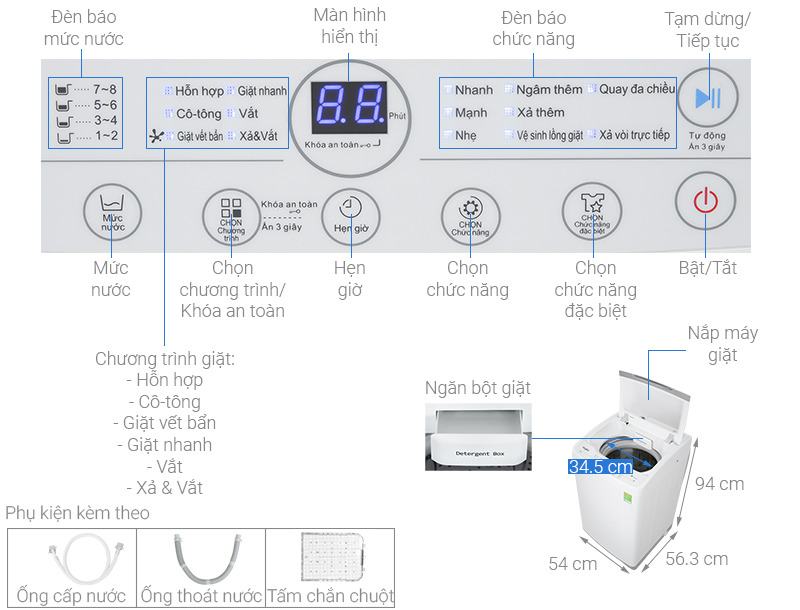 Máy giặt Whirlpool 8.5 kg VWVC8502FW