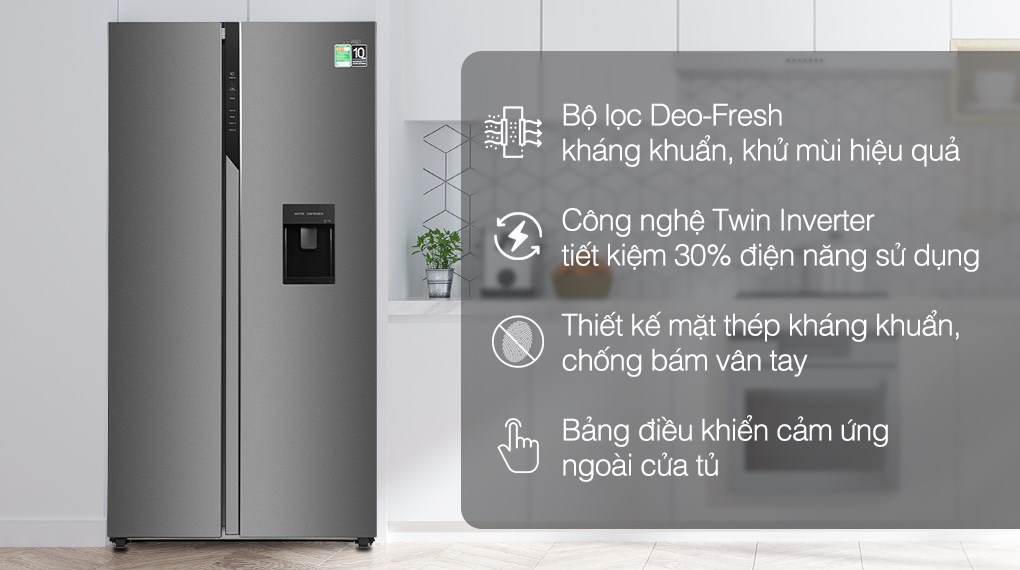 Tủ lạnh Aqua Inverter 524 lít AQR-SW541XA(BL)