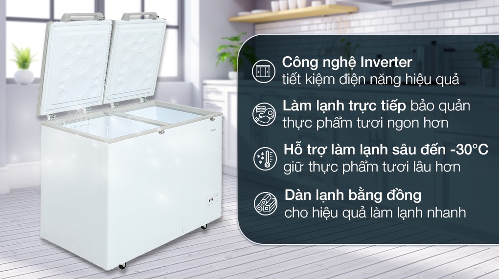 Tủ đông AQUA Inverter 319 lít AQF-C4201E