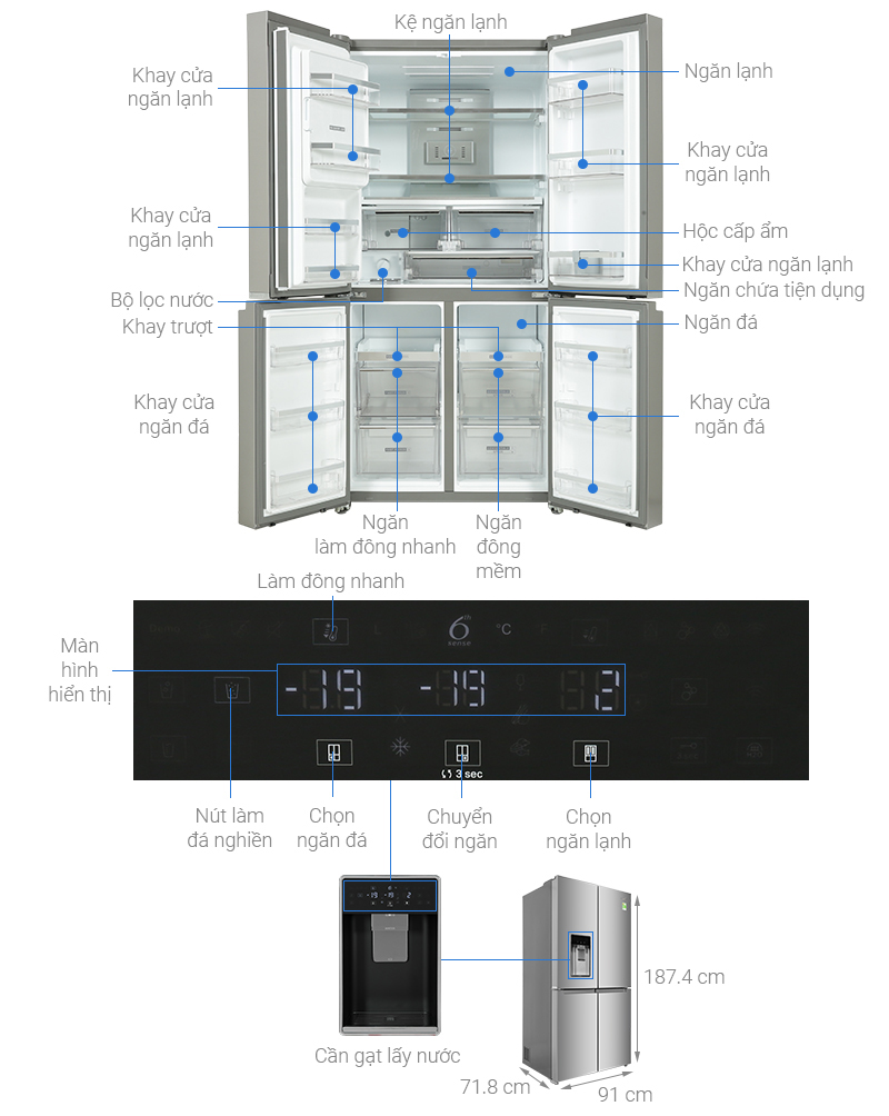 Tủ lạnh Whirlpool Inverter 592 Lít WFQ590WSSV