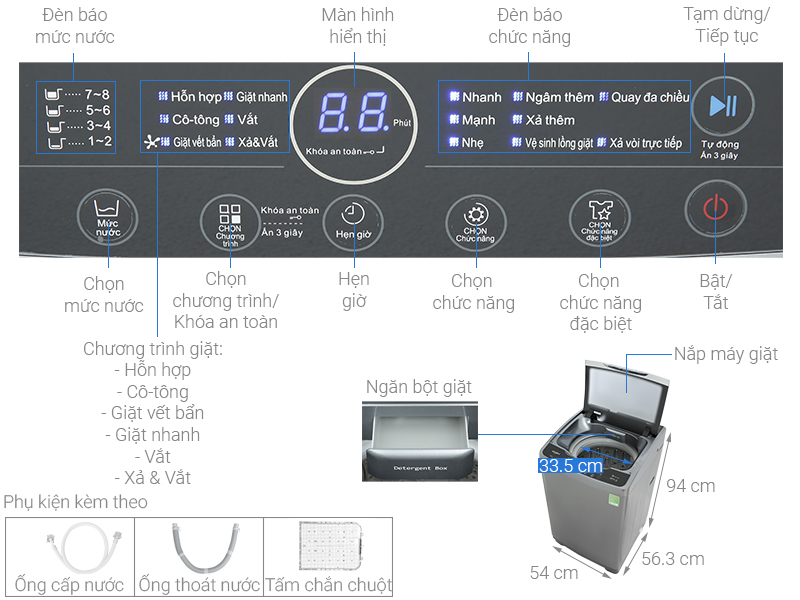 Máy giặt Whirlpool Inverter 9.5 kg VWVD9502FG