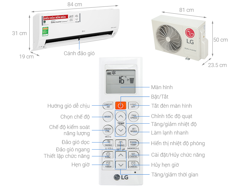 Điều hòa 2 chiều LG Inverter 12000Btu/h B13END1